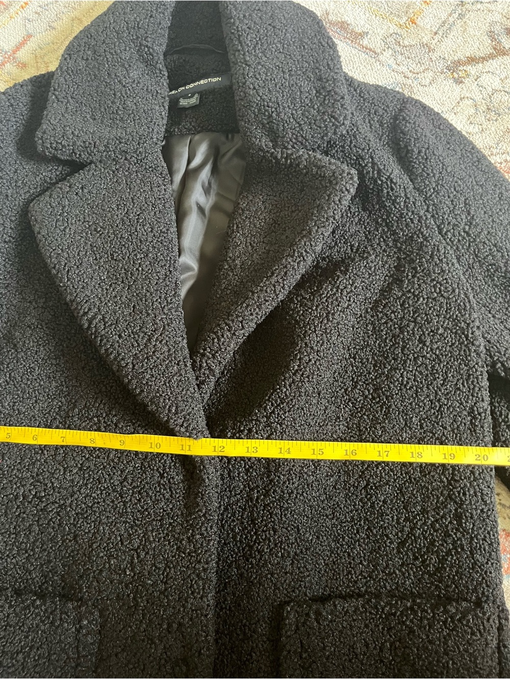 French Connection Teddy Coat for Women - Classic Single-Breasted Overcoat - Picture 4 of 4